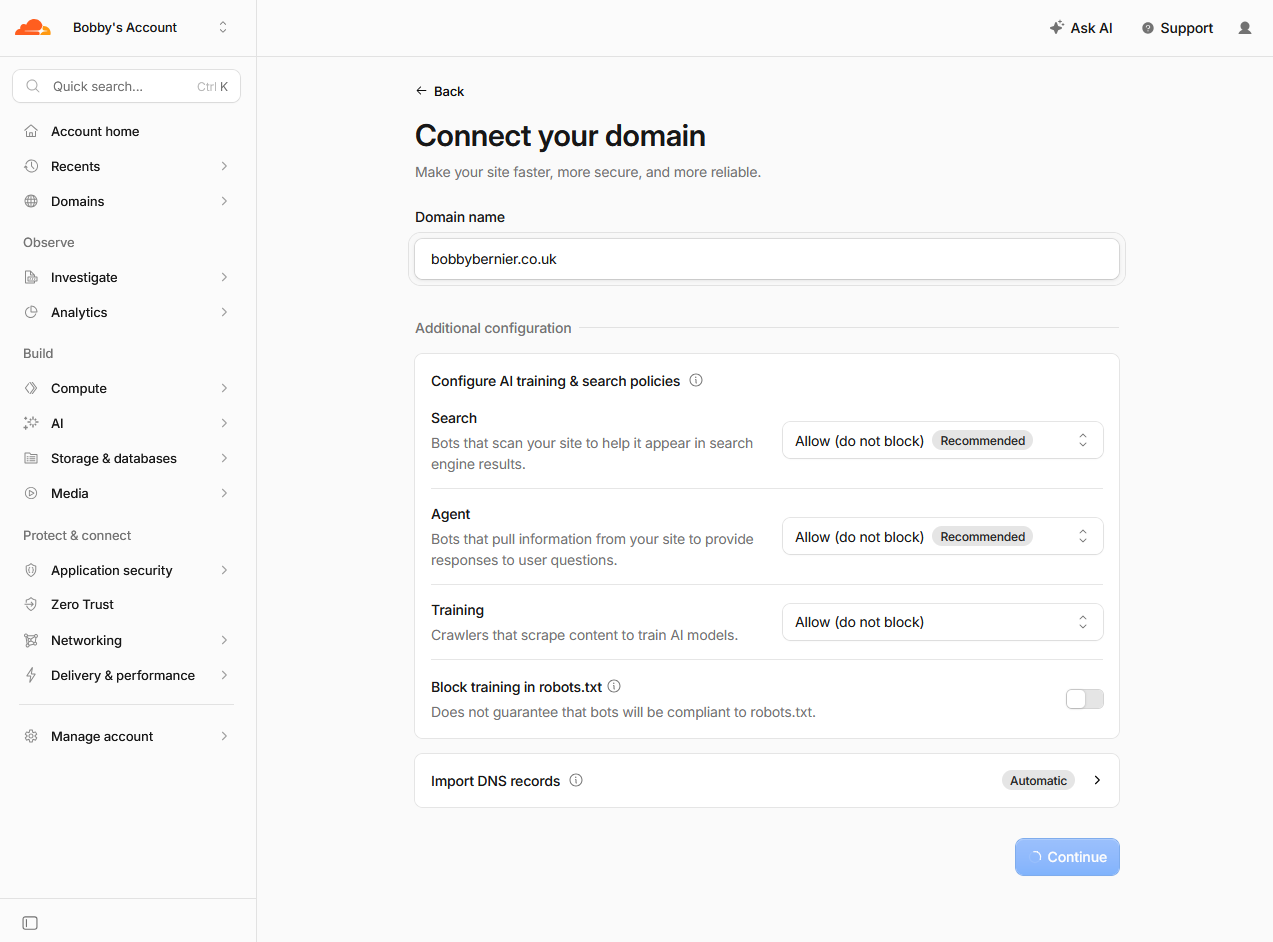 Adding a domain to a Cloudflare account