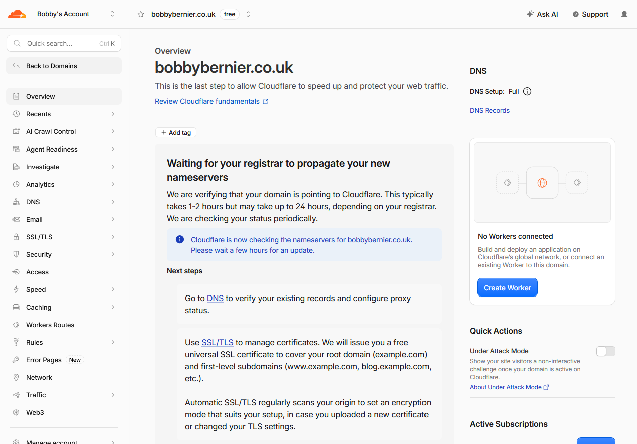 Cloudflare waiting for nameserver propagation